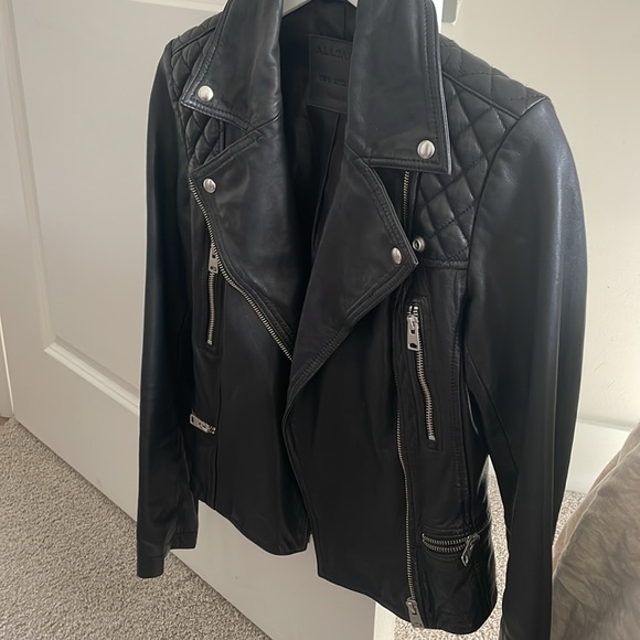 All Saints Catch Leather Biker Jacket - Picture 2 of 9